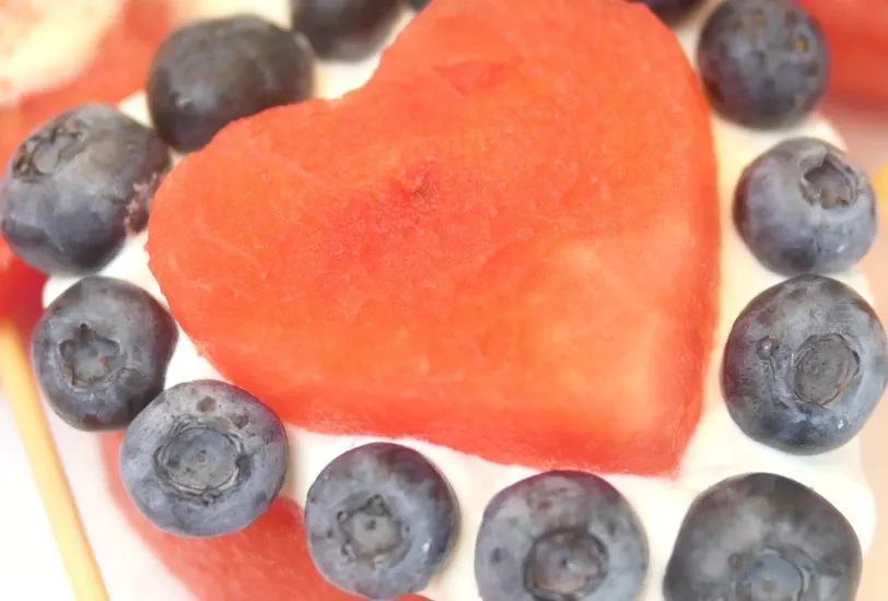 Berries and Cream Heart-Shaped Watermelon Pizza