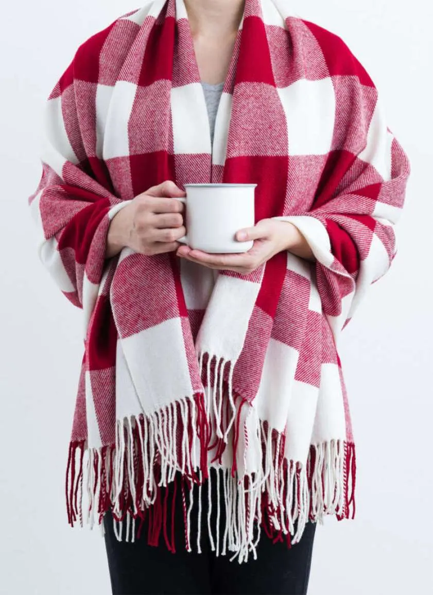 Good Manors Living Red Buffalo Plaid Throw 