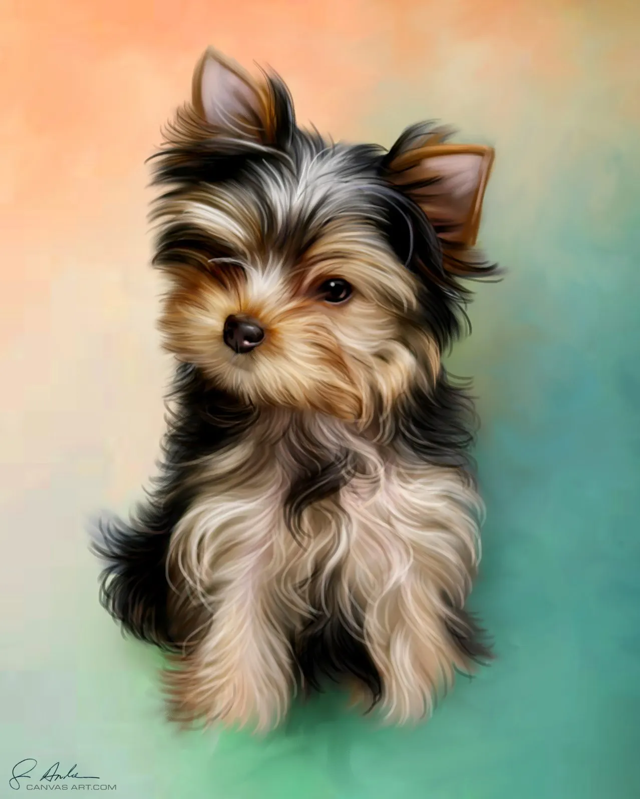 Valentine's Day Gift Ideas for Daughters and Mothers - Customized Canvas Art Puppy Portrait