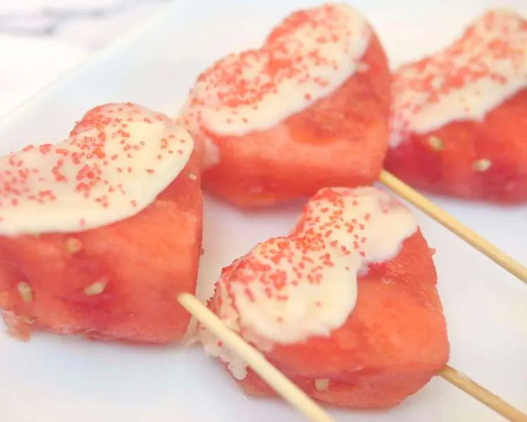 White Chocolate Watermelon Hearts
