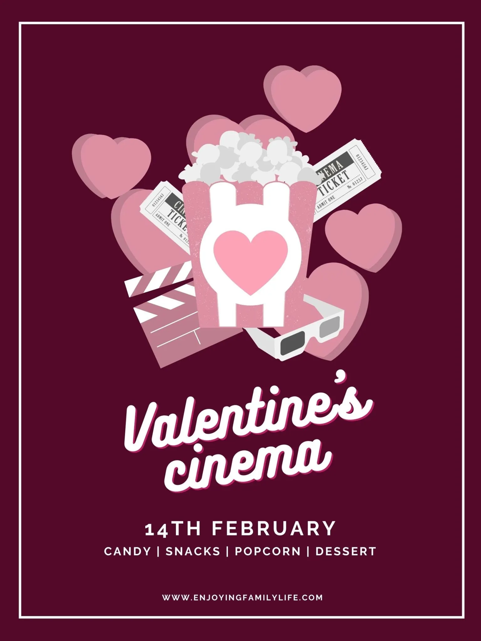 Valentine's Day Family Movie Night Ideas - Display a Valentine's Day movie poster