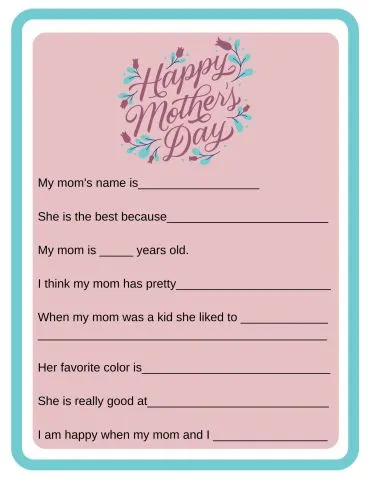 10 Free Mother's Day Printable Activities