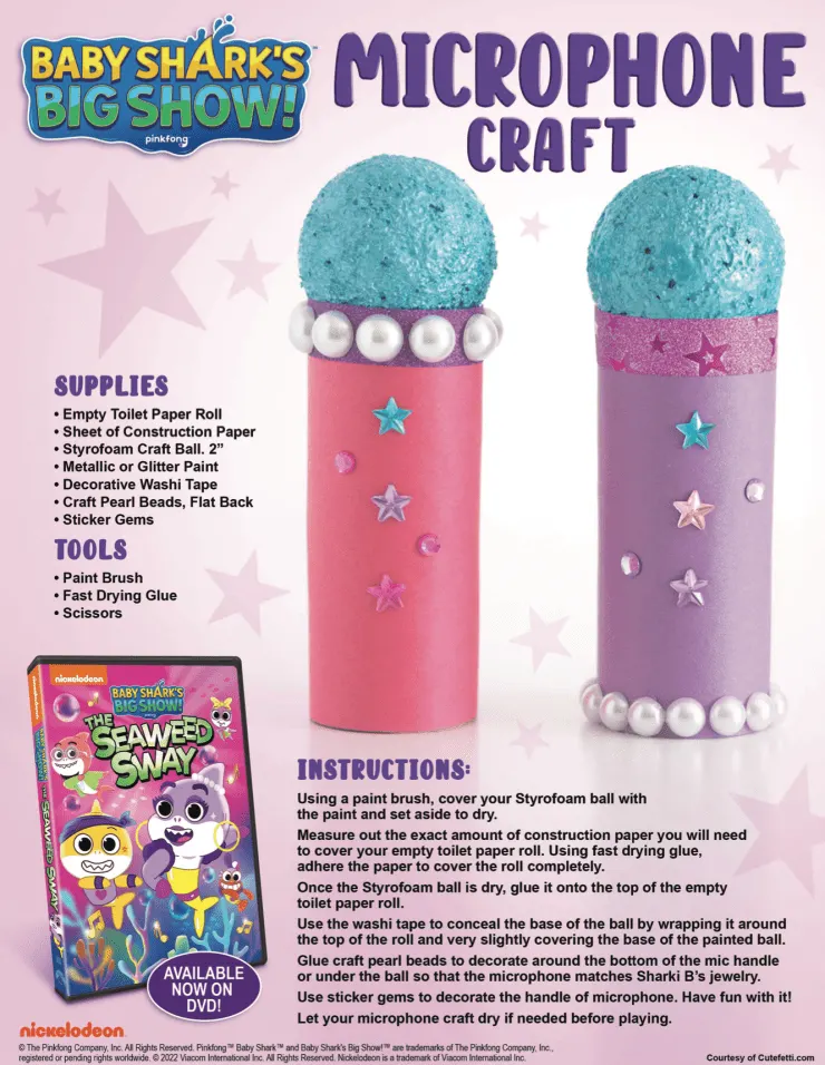 Baby Shark's Big Show Microphone Craft