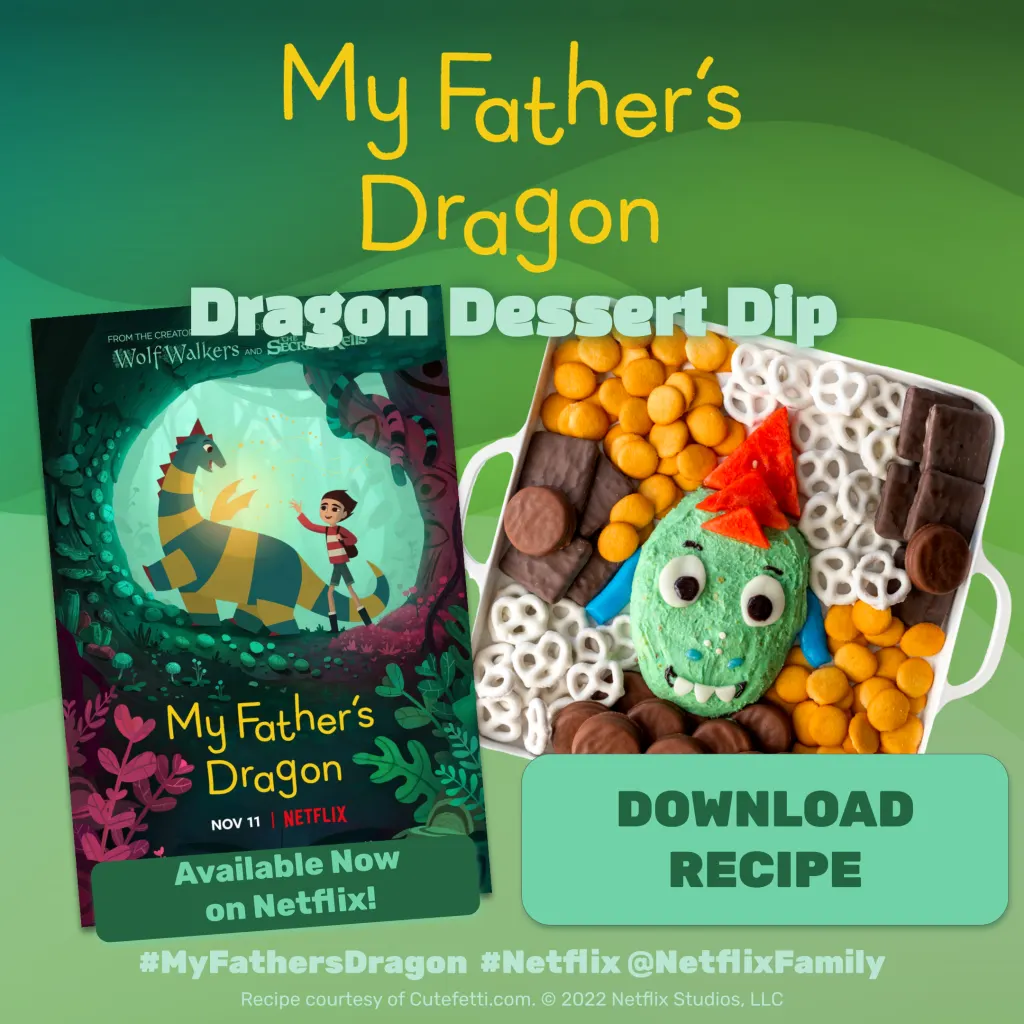 Dragon Cheesecake Dessert Dip inspired by My Father's Dragon